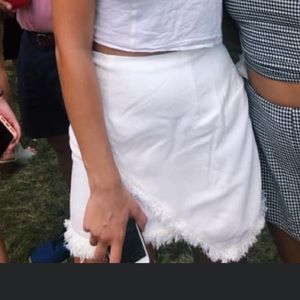 by the way. Frayed White Hem Skirt